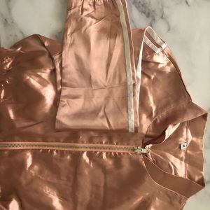 Rose Gold Satin Jogging Suit